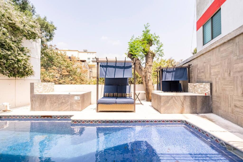 Loft Arte Y Diseno, Terraza, Asador, 3 Pantallas "Cuernavaca Somos El Unico Airbn Que Te Ofrece 2 Exclusivos Jacuzzis Profesionales Con Agua Caliente Y Sistema De Hidromasaje, Tipo Spa" Fraccionamiento Vigilancia 24 Horasアパートメント エクステリア 写真